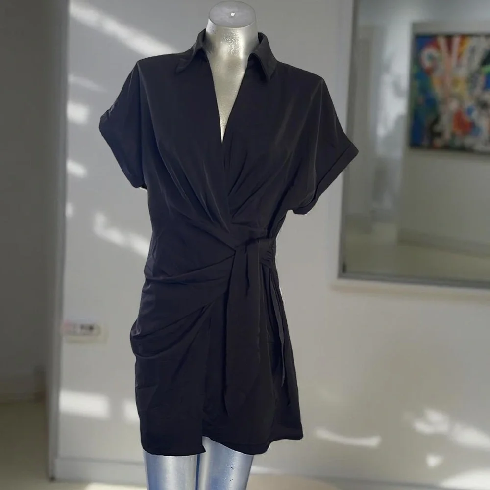 Shein size S Black Wrap Dress